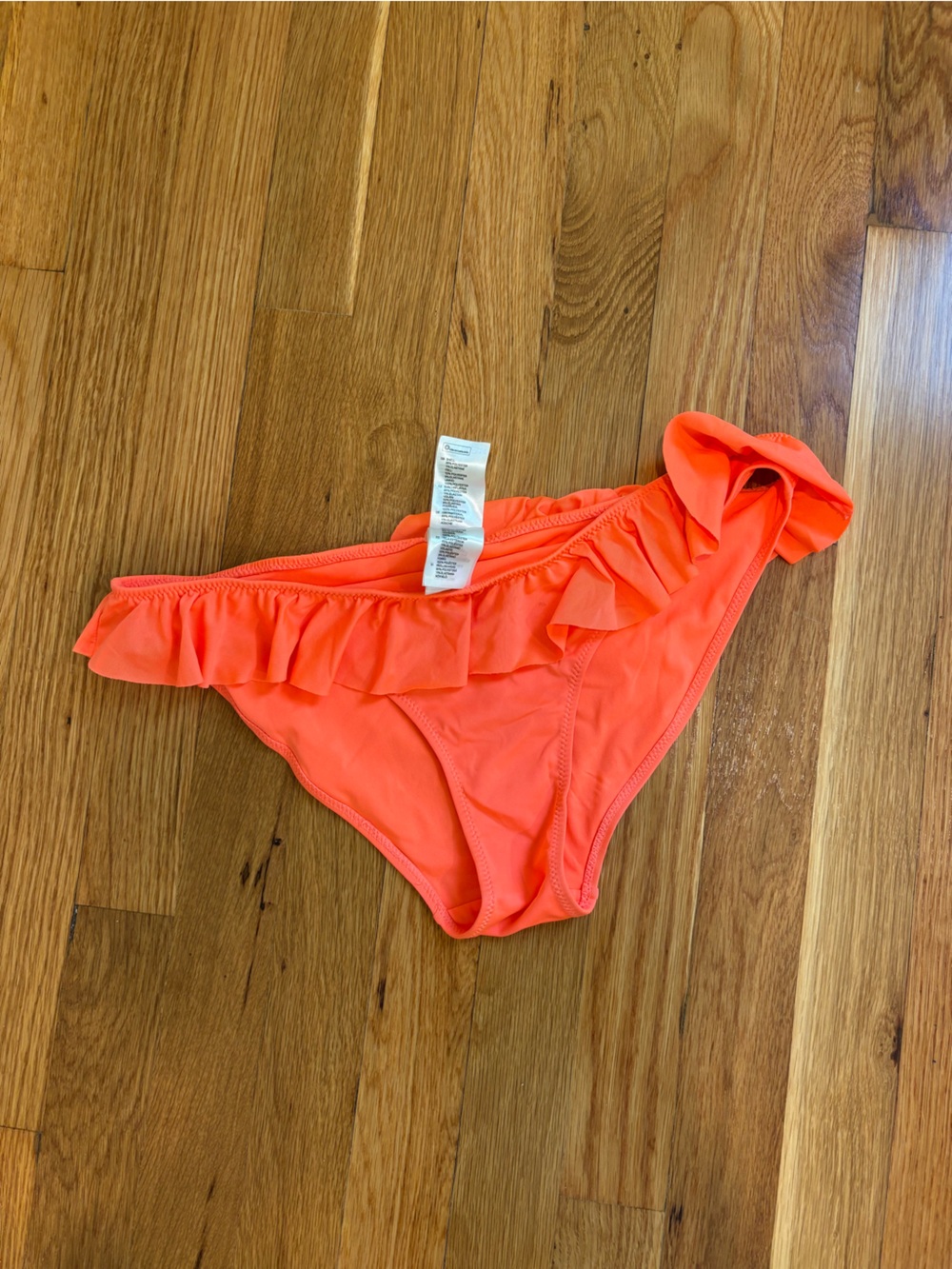H&M Neon Coral Orange Ruffle Bikini Bottoms